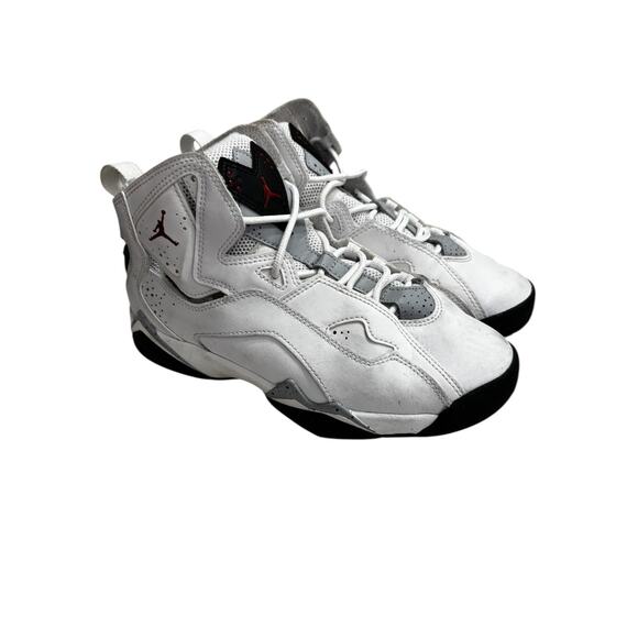 Air Jordan Youth Size 5Y True Flight White Black High Top Basketball Sneakers - Picture 4 of 8